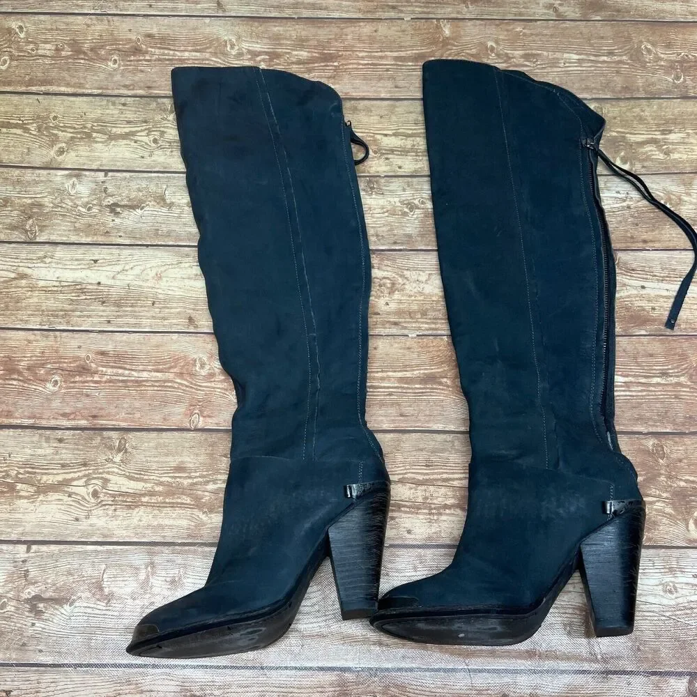 Sam Edelman NORWICK 6.5 M  Boots Black‎ Over Knee Heel